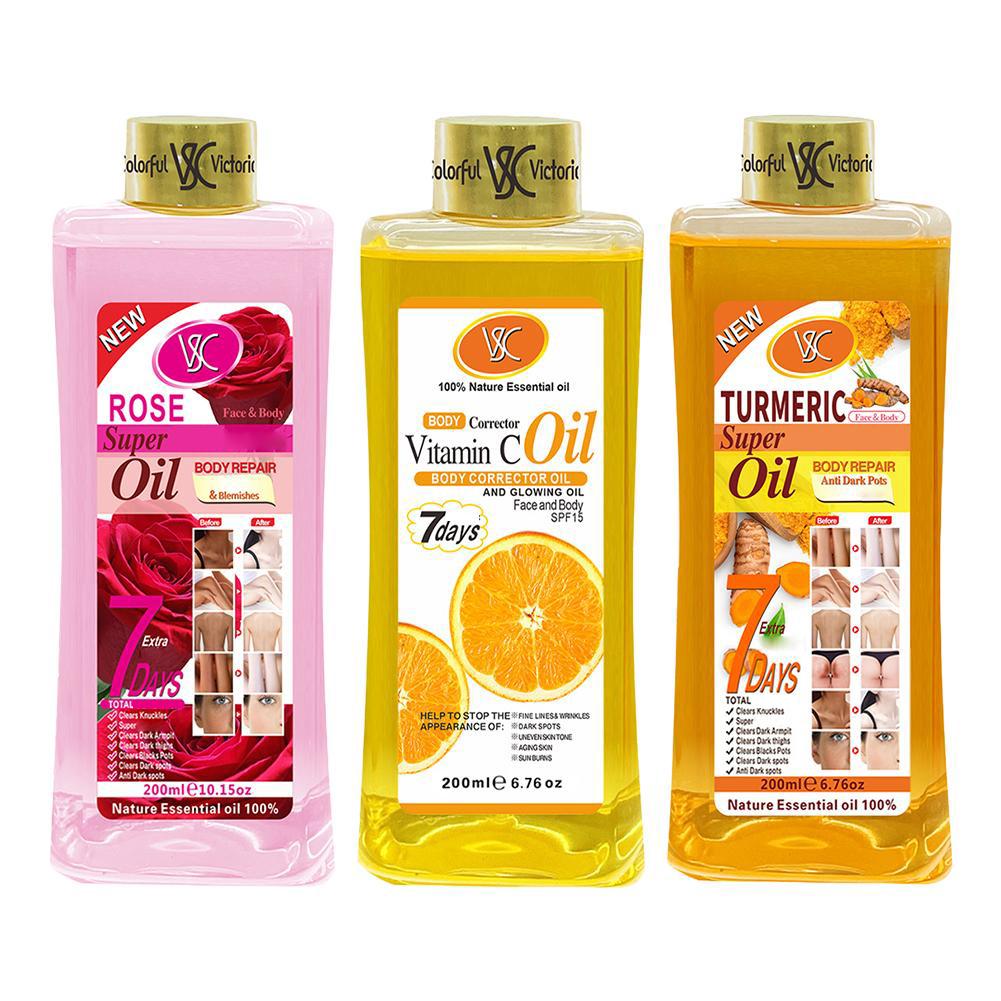 Body massage oil Turmeric Esse - đánh giá và giá Vitamin C Serum