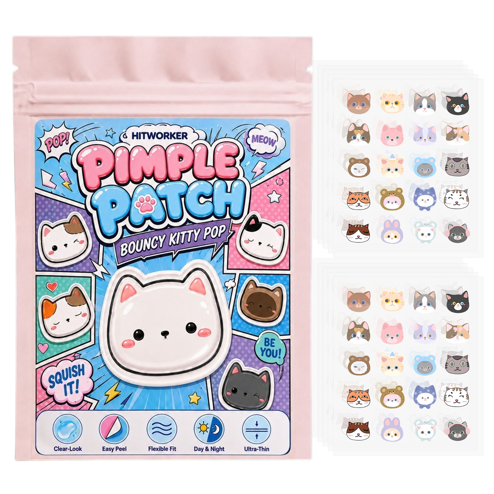 100pcs Cute Cat Pimple Patches - đánh giá và giá Night Cream