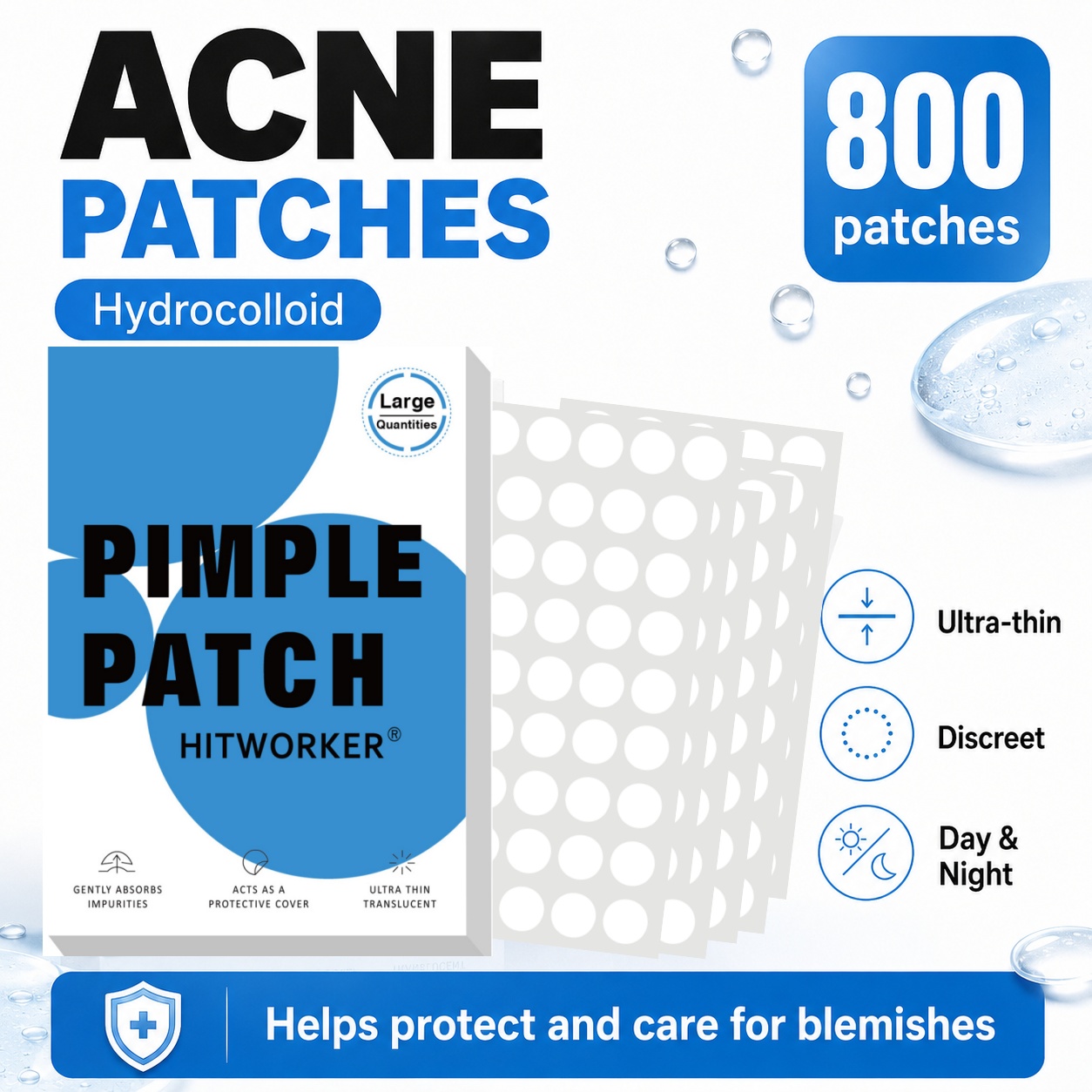 800Pcs Hydrocolloid Acne Pimpl - đánh giá và giá Face Oil