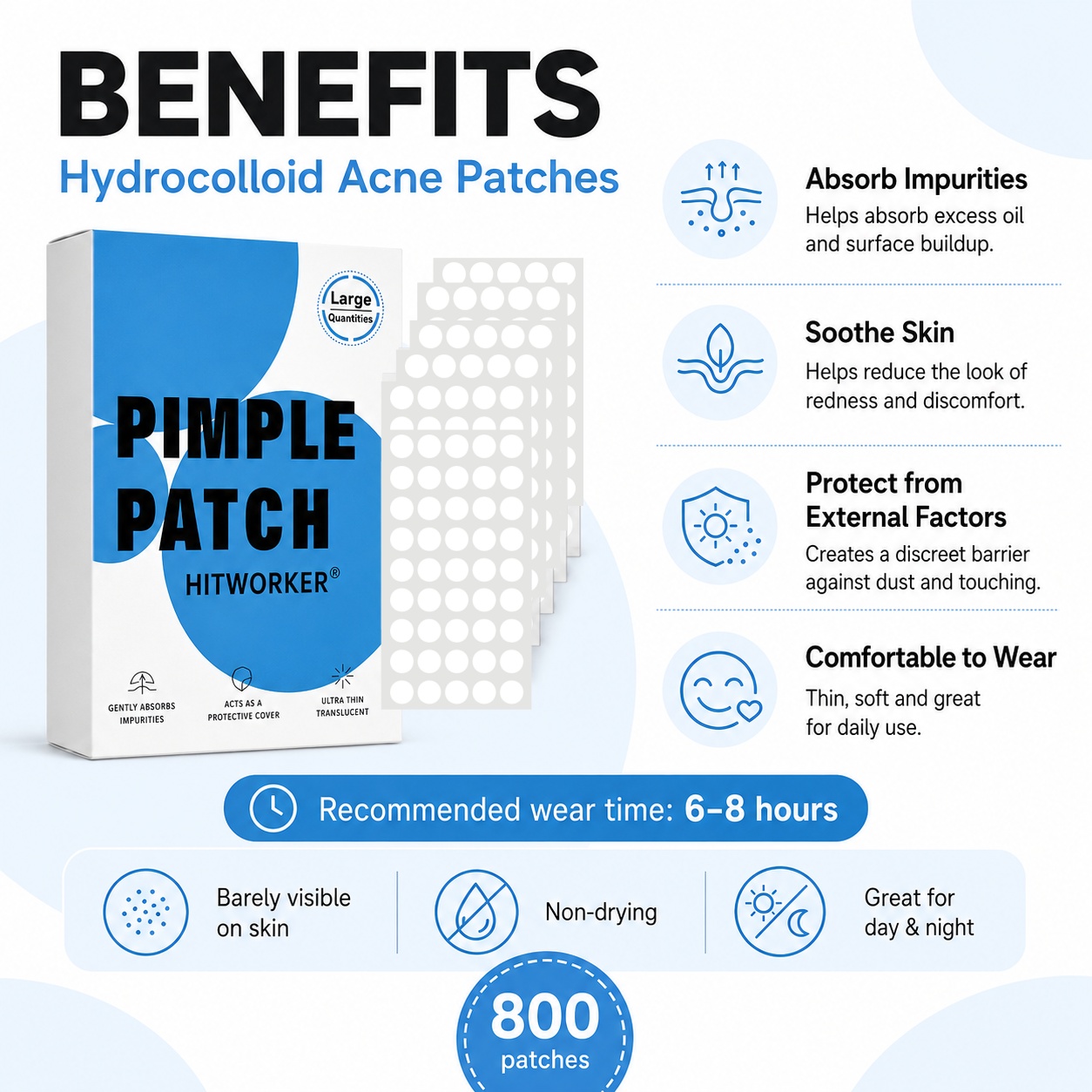 800Pcs Hydrocolloid Acne Pimpl - đánh giá và giá Face Oil